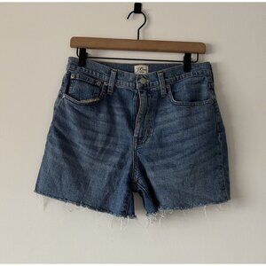 J. Crew Jean Shorts Womens 28 Blue Raw Hem High-Rise Preppy Coastal Travel Beach